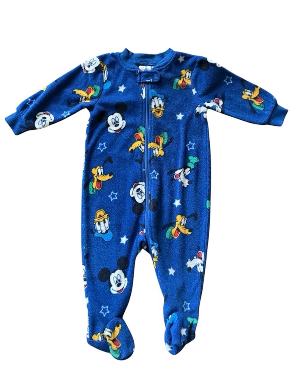 Disney Blue Mickey & Friends Fleece Footed One-Piece